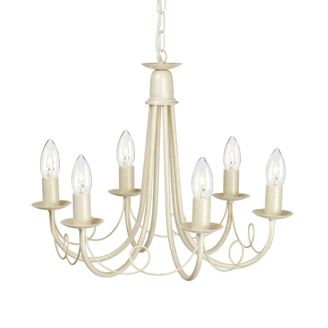 Minster 6 Light Chandelier - Ivory/ Gold Patina