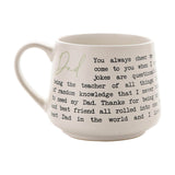 Dad Script and Typewriter Message Stoneware Mug - White