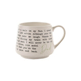 Dad Script and Typewriter Message Stoneware Mug - White