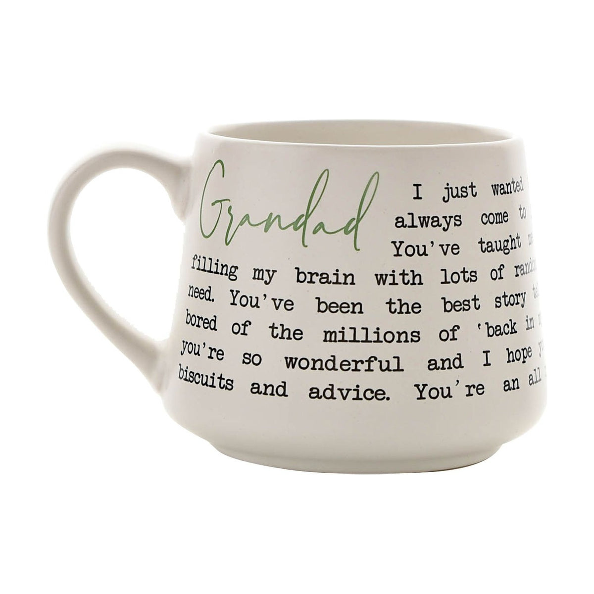 Grandad Typewriter Message Tapered Stoneware Mug - White