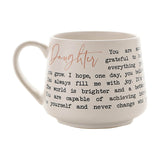 Daughter Script and Typewriter Message Stoneware Mug - White
