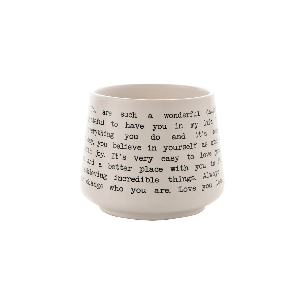 Daughter Script and Typewriter Message Stoneware Mug - White