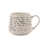 Daughter Script and Typewriter Message Stoneware Mug - White