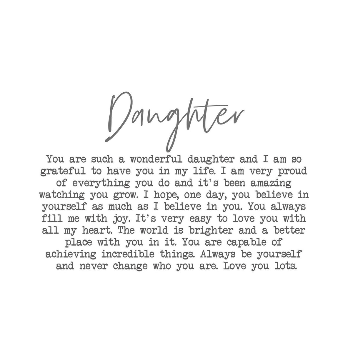 Daughter Script and Typewriter Message Stoneware Mug - White