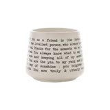 Friend Script and Typewriter Message Stoneware Mug - White