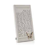 Sister Wooden Standing Plaque with Silver Butterfly - Grey