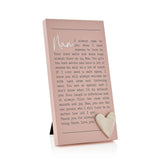 Nan Message Wooden Standing Plaque with Silver Heart - Pink