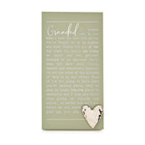 Grandad Message Wooden Standing Plaque with Heart - Green