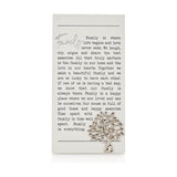 Family Quote Standing Wooden Plaque with Silver Tree - White