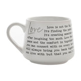 Love Wraparound Quote Print Round Matt Stoneware Mug - White