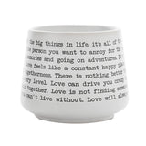 Love Wraparound Quote Print Round Matt Stoneware Mug - White