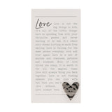Love Verse Standing Wooden Plaque with Silver Heart - White