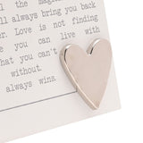 Love Verse Standing Wooden Plaque with Silver Heart - White