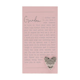 Grandma Message Standing Plaque with Silver Heart - Pink