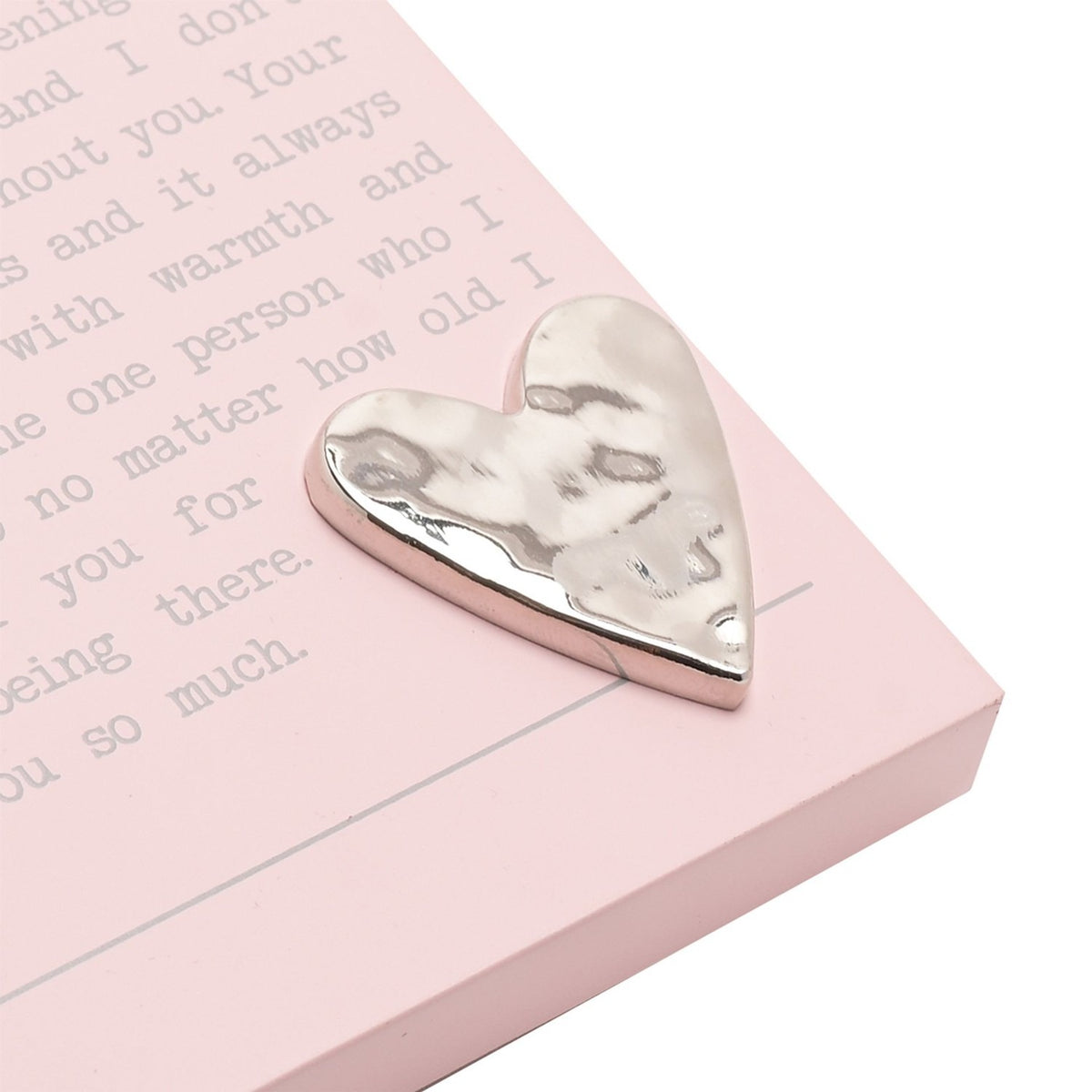 Grandma Message Standing Plaque with Silver Heart - Pink