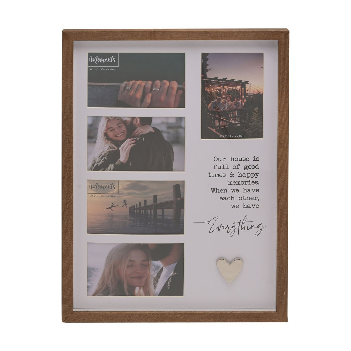 Everything Collage Wooden Photo Frame with Heart - White