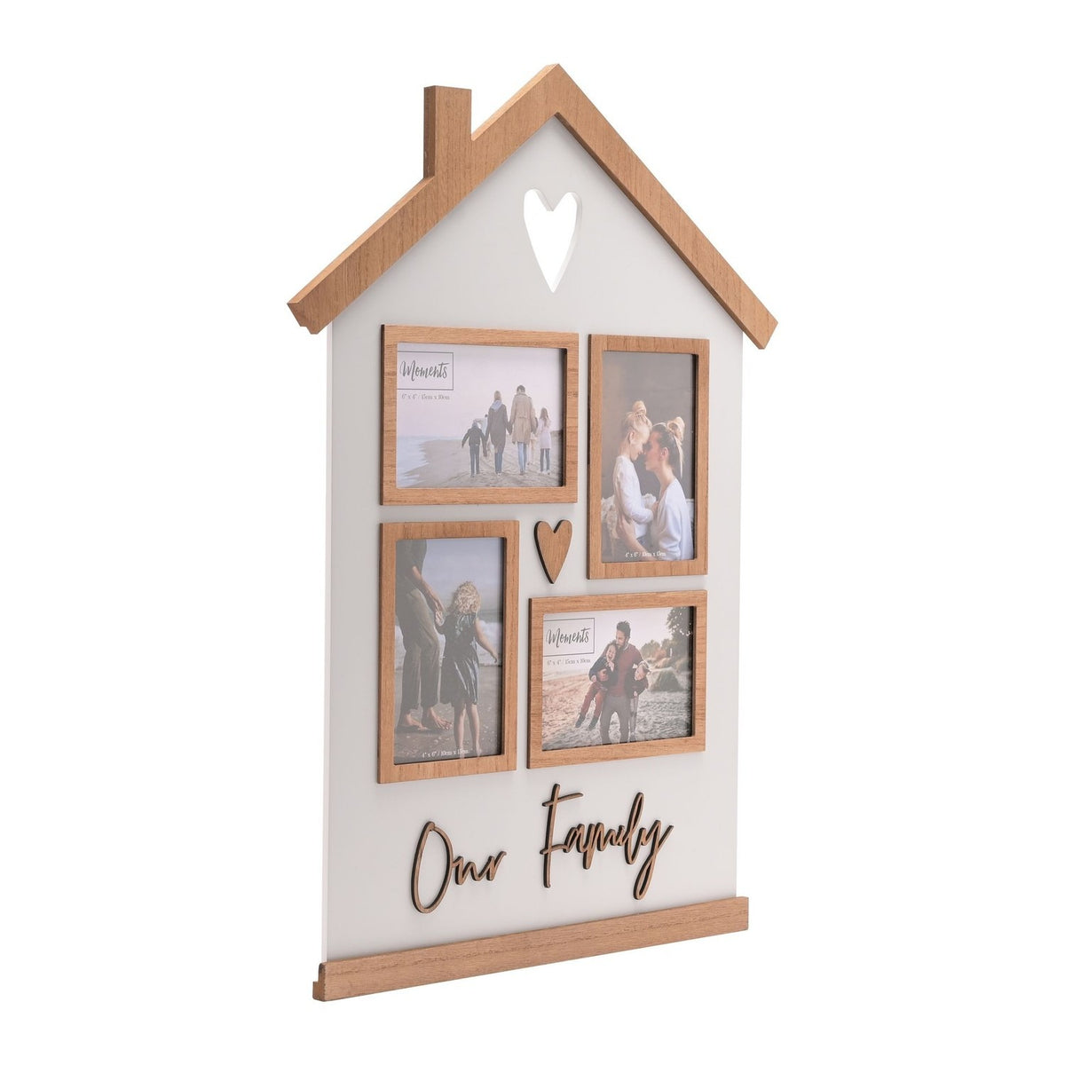 Our Family House Wooden Wall Collage Photo Frame - White