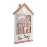 Our Family House Wooden Wall Collage Photo Frame - White