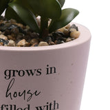 Love Grows Succulent Faux Plant with Speckled Pot - Pink