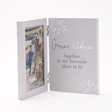 Grandchildren Leaf Print Hinged Photo Frame 6 x 4in - Grey