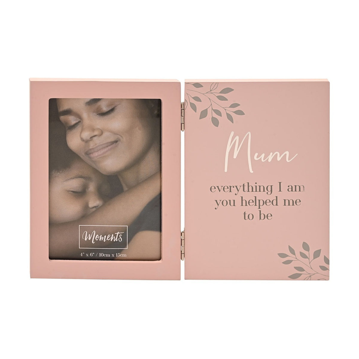 Mum Verse and Leaf Design Hinged Photo Frame 6 x 4in - Pink