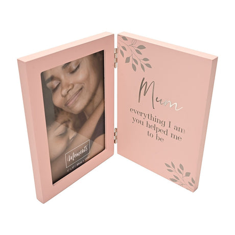 Mum Verse and Leaf Design Hinged Photo Frame 6 x 4in - Pink