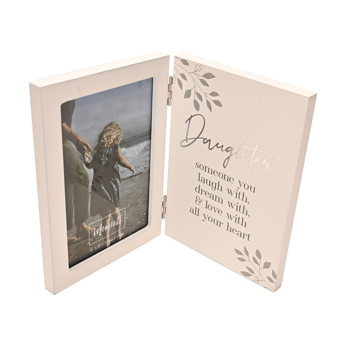 Daughter Verse Hinged Standing Photo Frame 6 x 4in - White