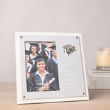 Graduation Square 2 Layer Wooden Photo Frame 6 x 4in - Grey
