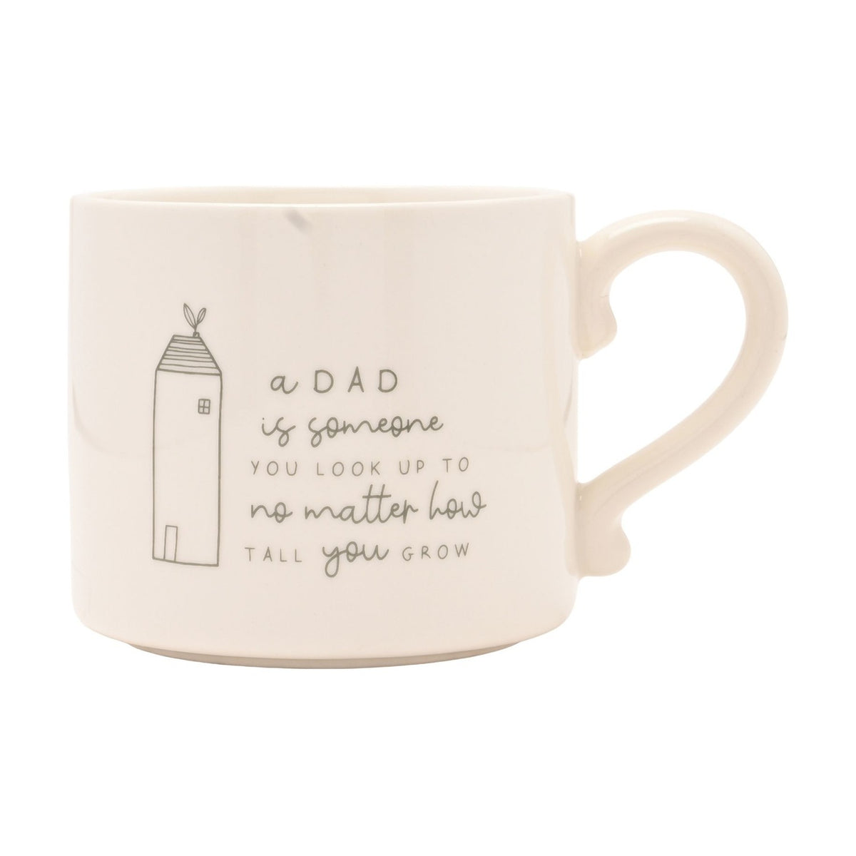 Dad Always Look Up To Glazed Stoneware Mug 290ml - White