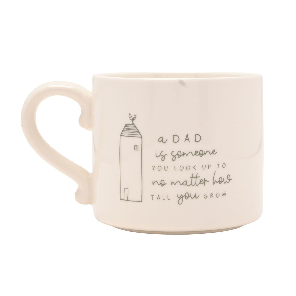 Dad Always Look Up To Glazed Stoneware Mug 290ml - White