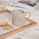 Friends for Life Floral Glazed Stoneware Mug 290ml - Brown