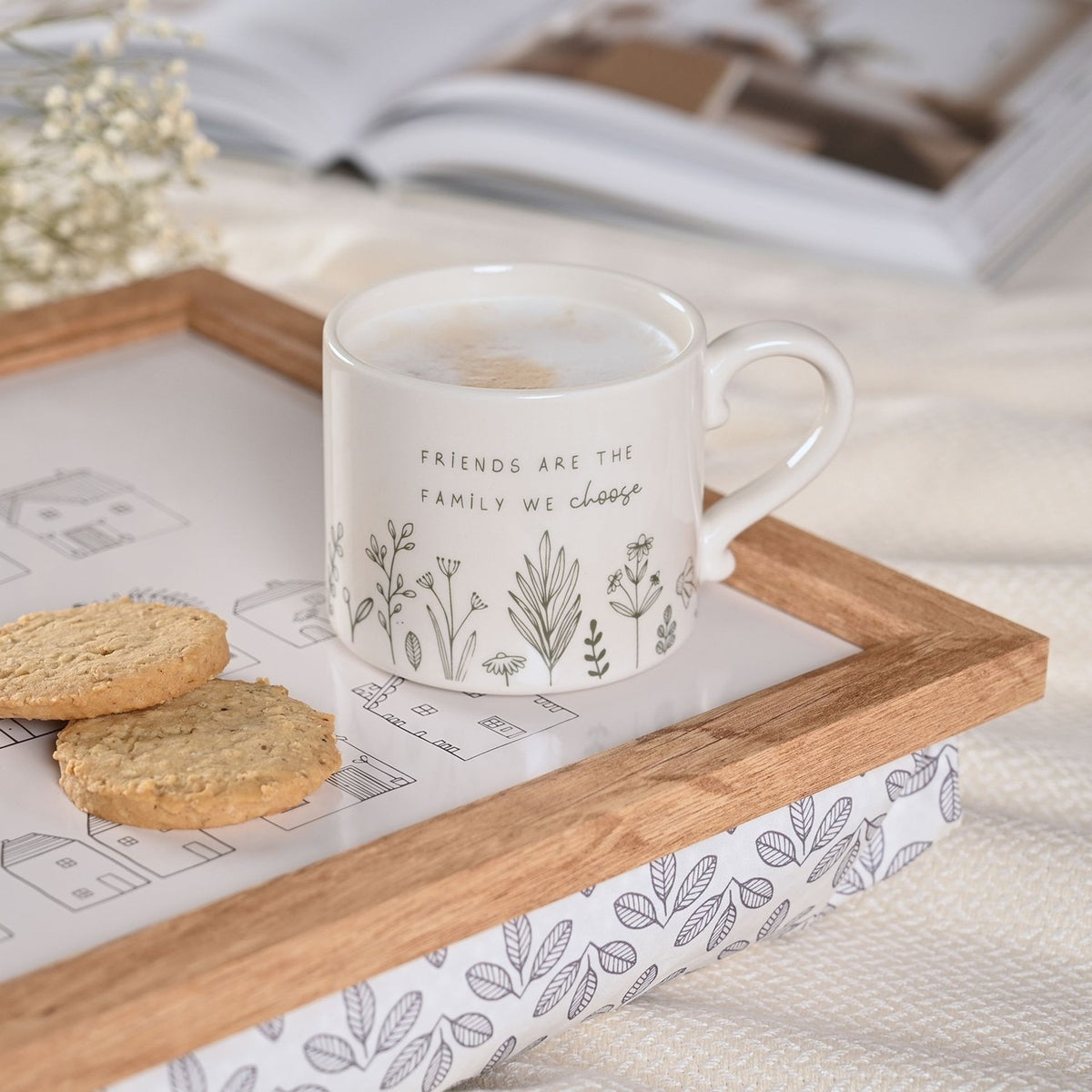 Friends Are The Family We Choose Stoneware Mug 290ml - White