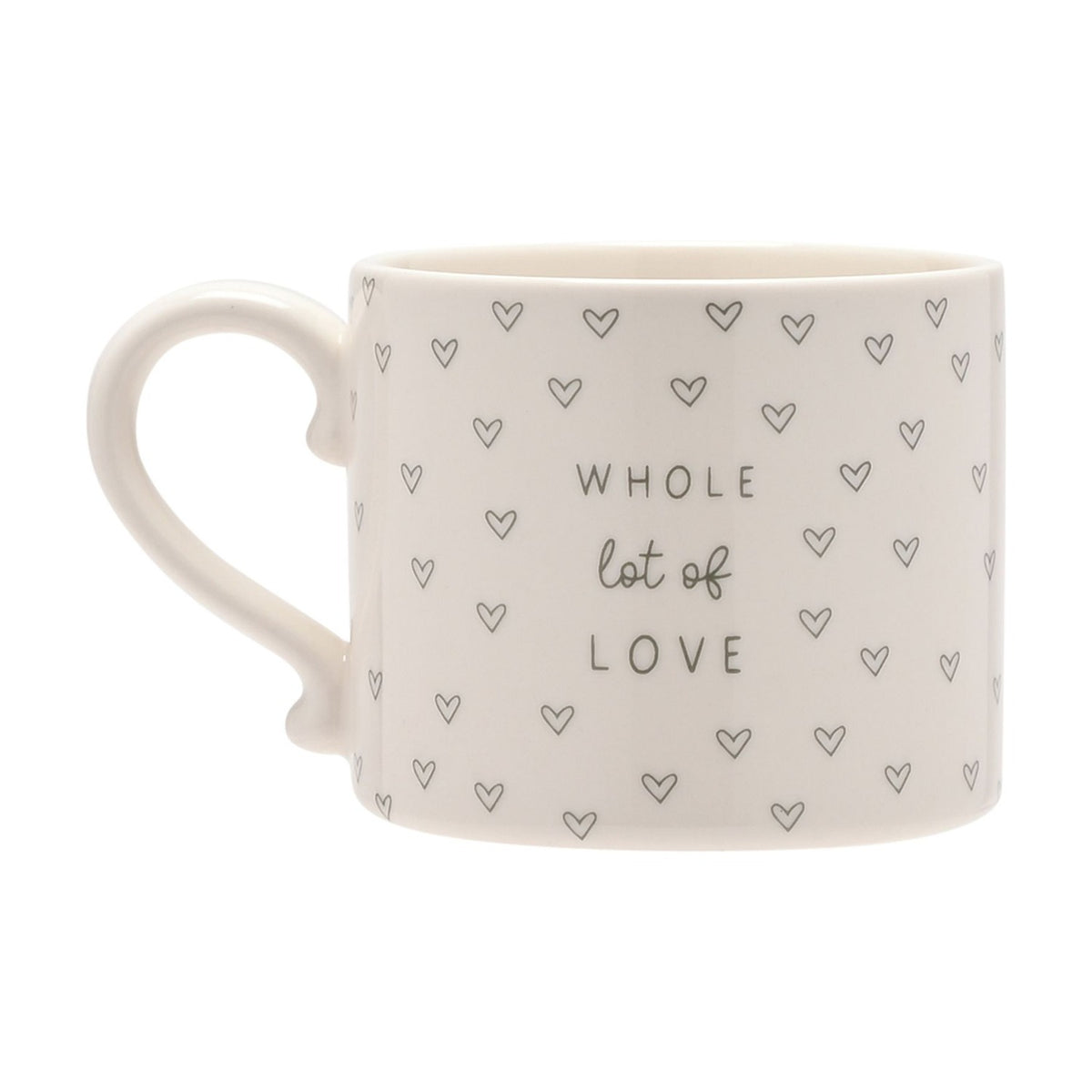 Whole Lot of Love Heart Print Stoneware Mug 290ml - White