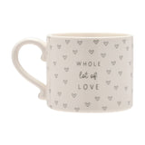 Whole Lot of Love Heart Print Stoneware Mug 290ml - White