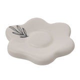 Black Leaf Sprig Flower Ceramic Ornament for Mum - White