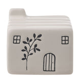 Tree Motif Ceramic Mini House Ornament for Friends - White