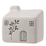 Tree Motif Ceramic Mini House Ornament for Friends - White