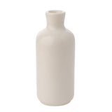 Pick of the Bunch Ceramic Bud Vase 10cm in off-white, bottle-shaped with rounded shoulders, short neck and rolled lip, glossy finish, shown on a plain white background.