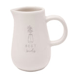 Best Buds Floral Small Glazed Stoneware Jug - Off White