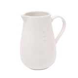 3 Hearts Glazed Stoneware Jug with Pouring Lip - Off White