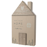Home Happiness Mini House Wooden Wall Art - Beige
