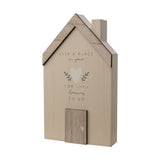 Little Dreams Mini House Wooden Wall Art with Heart - Beige
