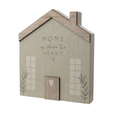 Where The Heart Is Mini Wooden House Decoration - Grey