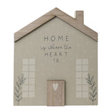 Where The Heart Is Mini Wooden House Decoration - Grey