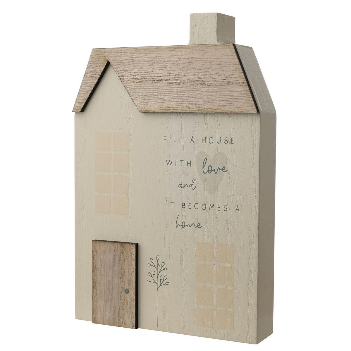 Fill A House with Love Mini Wooden Wall Art - Cream