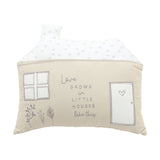 Love Grows in Little Houses Embroidered Cushion - Beige