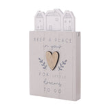Little Dreams Houses Wooden Mantel Plaque with Heart - Grey