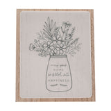 Home with Happiness Layered Wooden Plaque with Stand - Grey