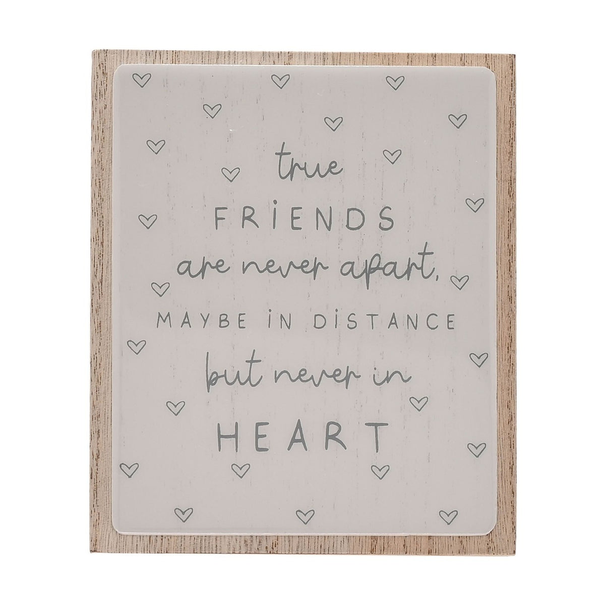 True Friends Layered Wooden Plaque with Easel Back - Grey