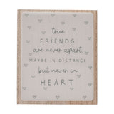 True Friends Layered Wooden Plaque with Easel Back - Grey